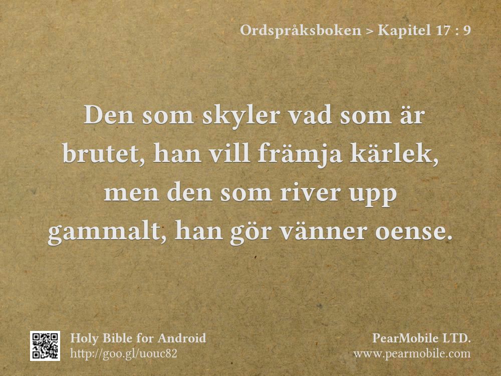 Ordspråksboken, Kapitel 17:9